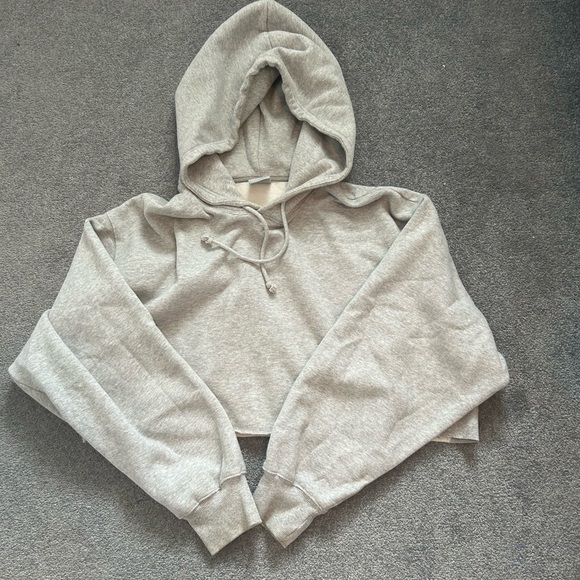 Tna cropped cozy af fleece hoodie grey - Picture 2 of 3